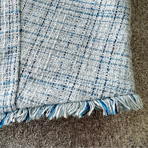 NEW Guess Blue & White Plaid Tweed Crop Top - Picture 11 of 11